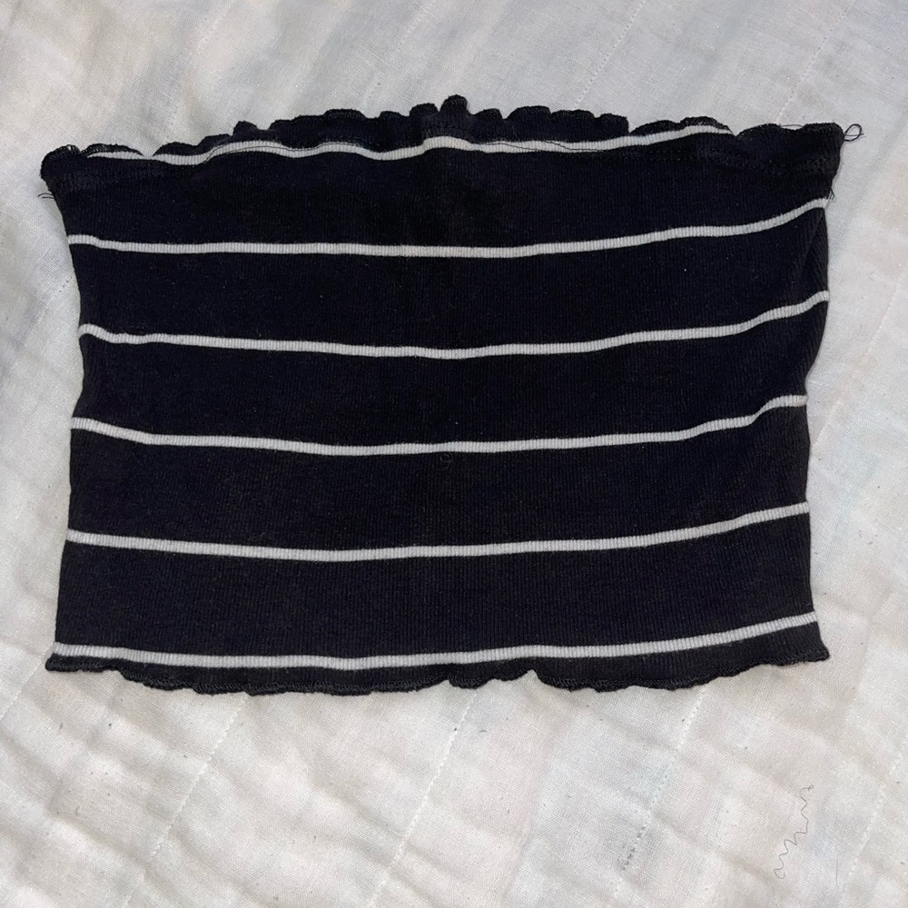 Black stripped tube top